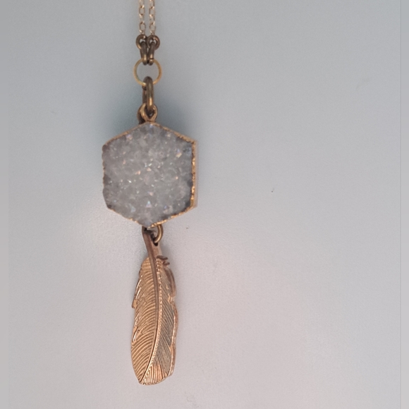 Beautifull Gray Druzy Stone Necklace - Picture 12 of 13